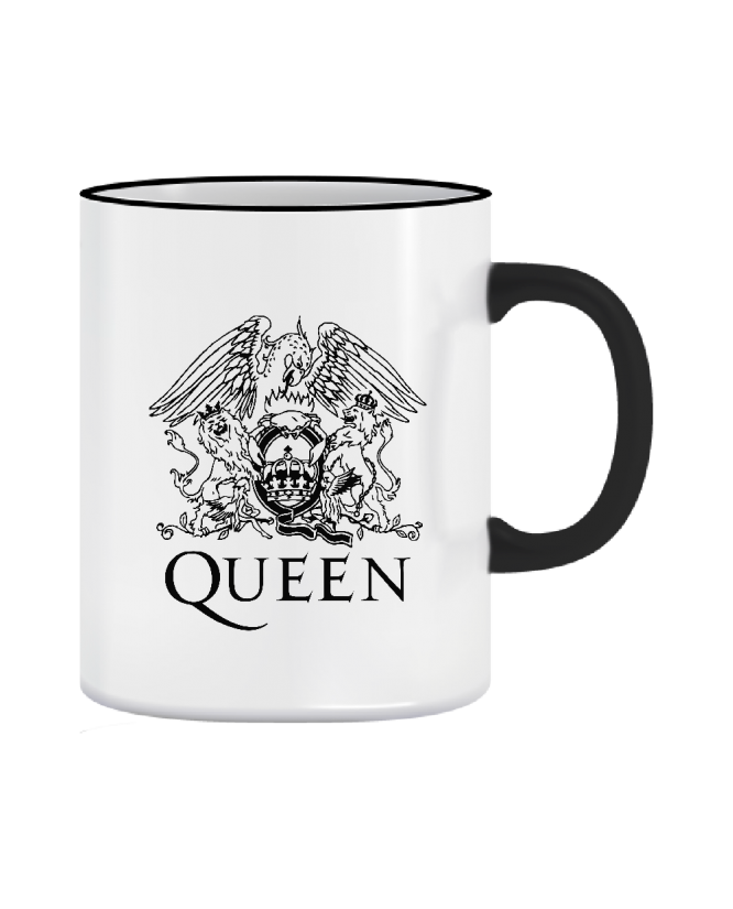 puodelis Queen vienspalvis logo